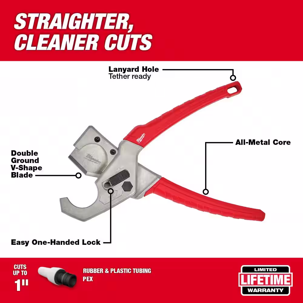 Milwaukee 1 in. PEX and Tubing Cutter with 12 in. PVC Saw and 10-Pieces Screwdriver Set