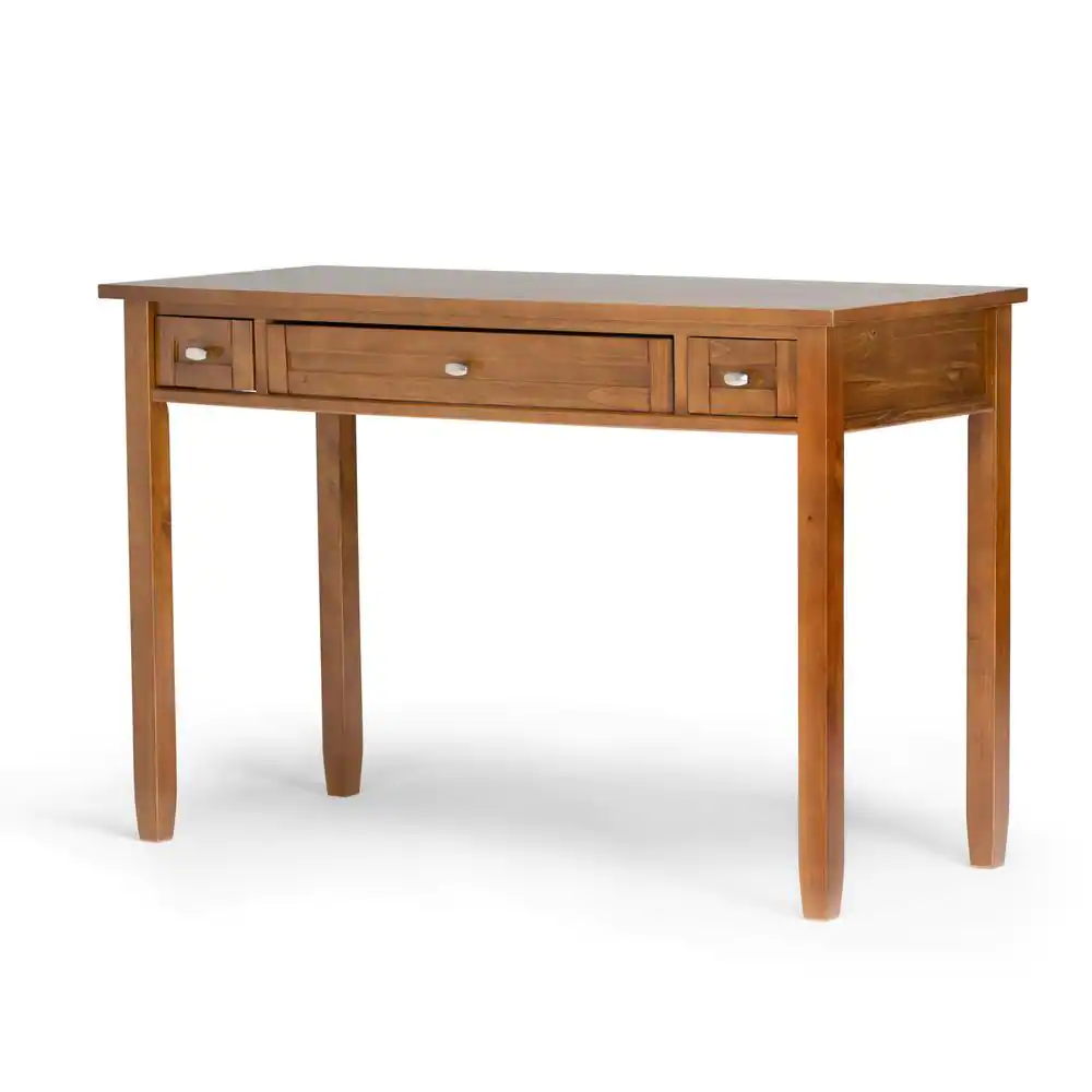 Simpli Home Warm Shaker Solid Wood Transitional 48 in. Wide Writing Office Desk in Light Golden Brown