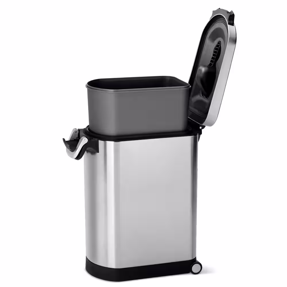 simplehuman Large Pet Food Storage Can in Fingerprint-Proof Brushed Stainless Steel