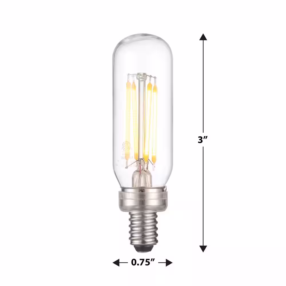 None 25-Watt Equivalent T6 Dimmable Edison LED Light Bulb Clear Glass Soft White (1-Pack)