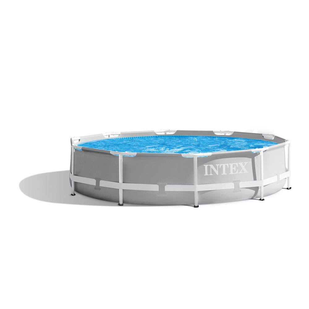 Intex 10 ft. x 30 in. Round Above Ground Swimming Pool and 10 ft. Round Swimming Pool Cover