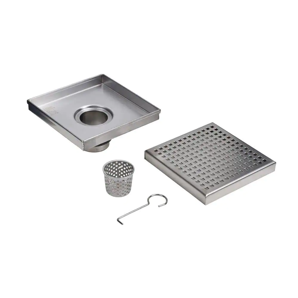 Oatey Designline 4 in. x 4 in. Stainless Steel Square Shower Drain with Square Pattern Drain Cover