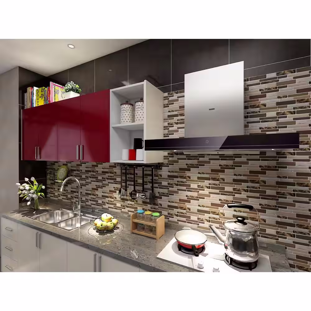 Art3d 12 in. x 12 in. Peel and Stick Vinyl Backsplash Tile in Marble Design (6-Pack)