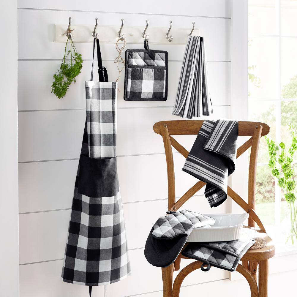 Elrene Farmhouse Living Buffalo Check Black/White Oven Mitt (2-Pack)