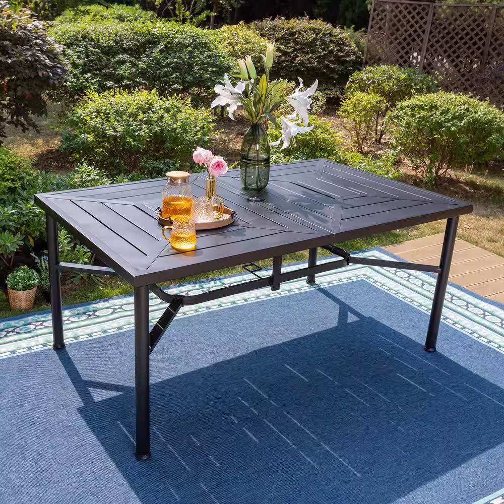 None 7-Piece Patio Outdoor Dining Set with Rattan Swivel Chair