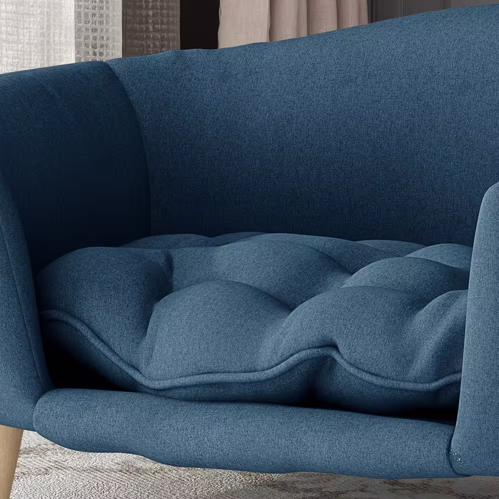 Noble House Ferncliffe Small Navy Blue Fabric Bed