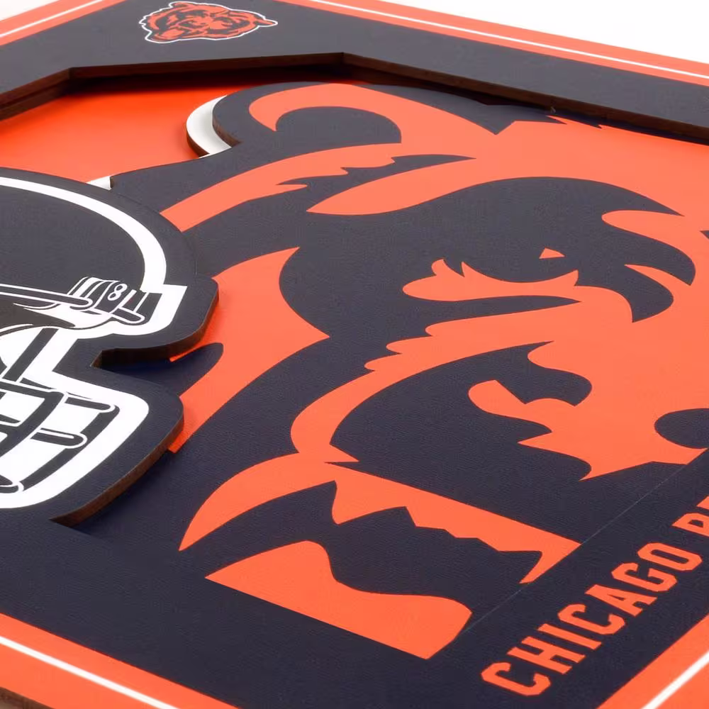 None NFL Chicago Bears 3D Logo Series Wall Art - 12x12