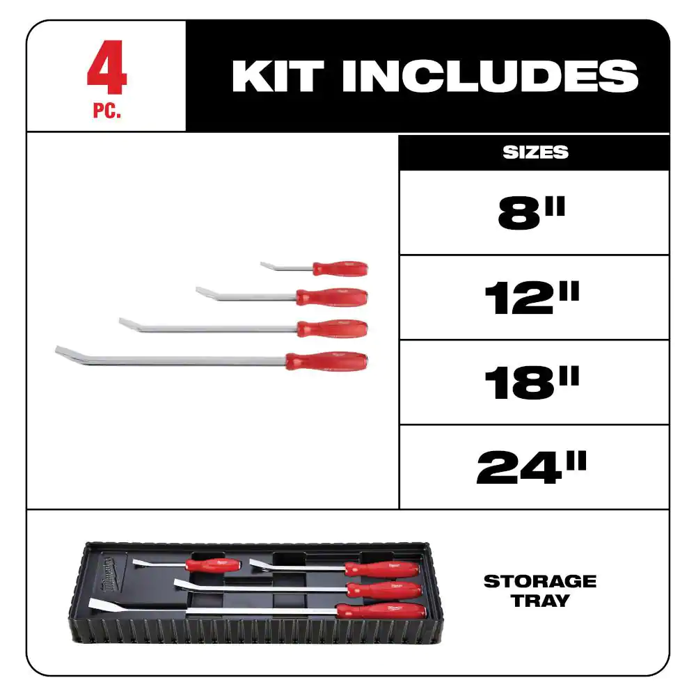 Milwaukee Pry Bar and Hook and Pick Mechanic Tool Set (14-Piece )