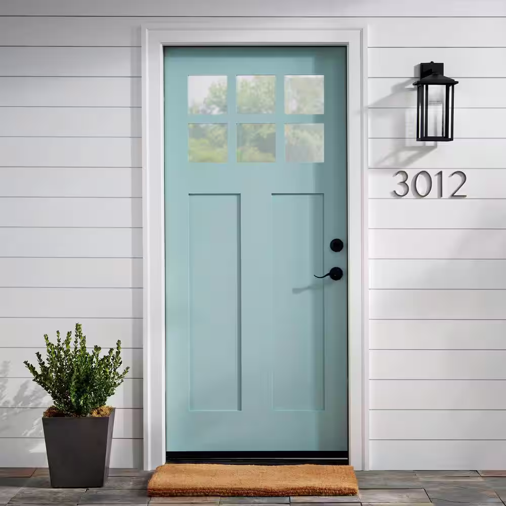 Everbilt 5 in. Satin Nickel Floating or Flush Plated House Number 6