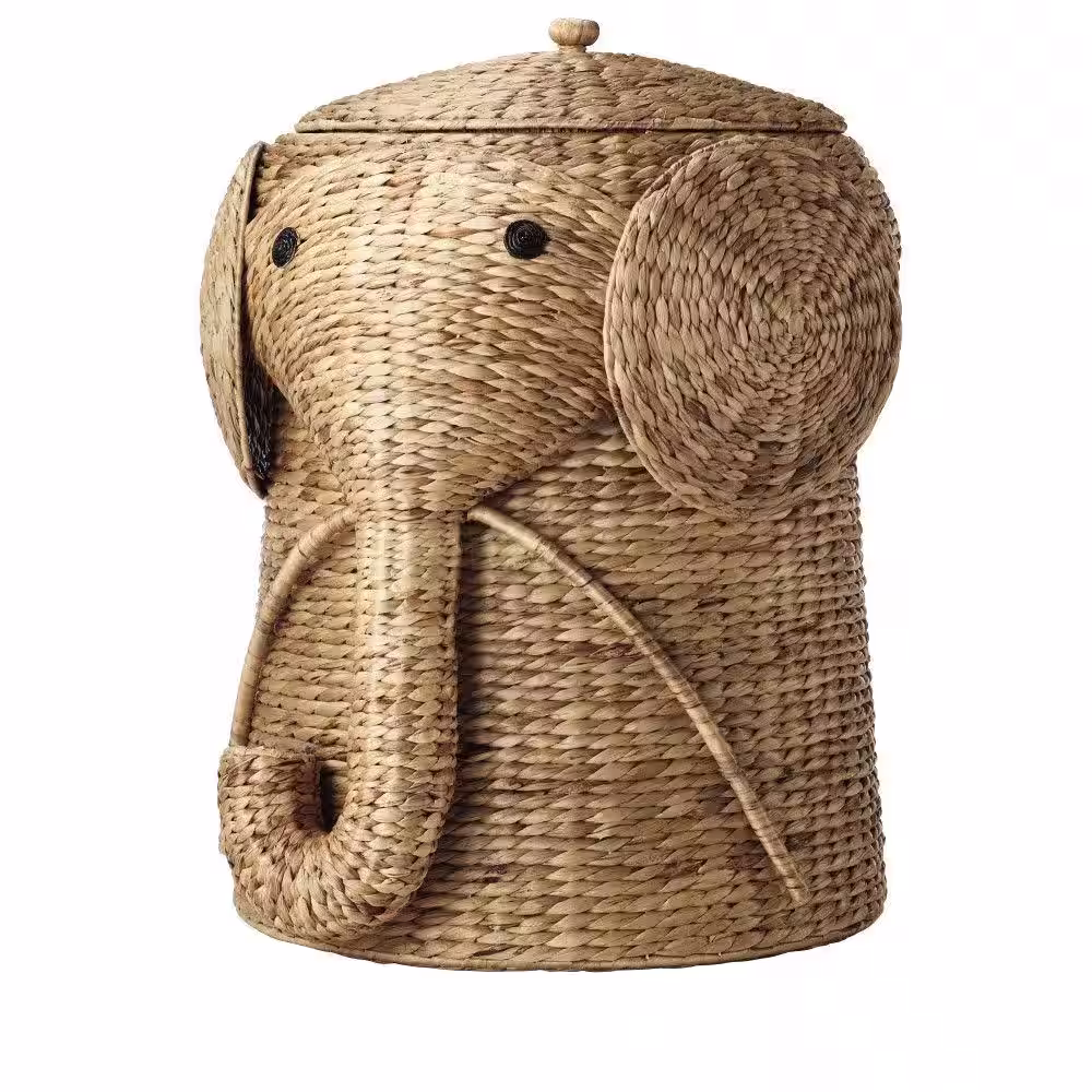 Home Decorators Collection Elephant Natural Woven Basket with Lid (20.5