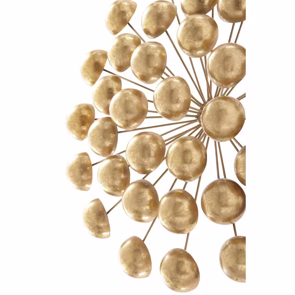 Litton Lane Metal Gold Starburst Wall Decor with Orb Detailing