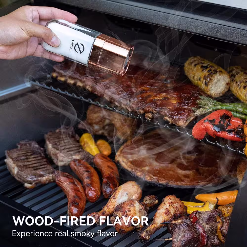 Z GRILLS 459 sq. in. Wood Pellet Grill and Smoker PID, Black