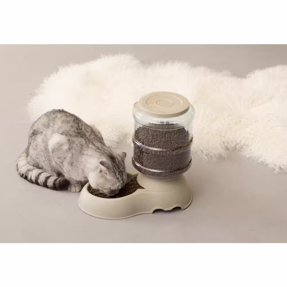 None Automatic Self Dispensing Gravity Pet Feeder and Waterer for Cats and Dogs