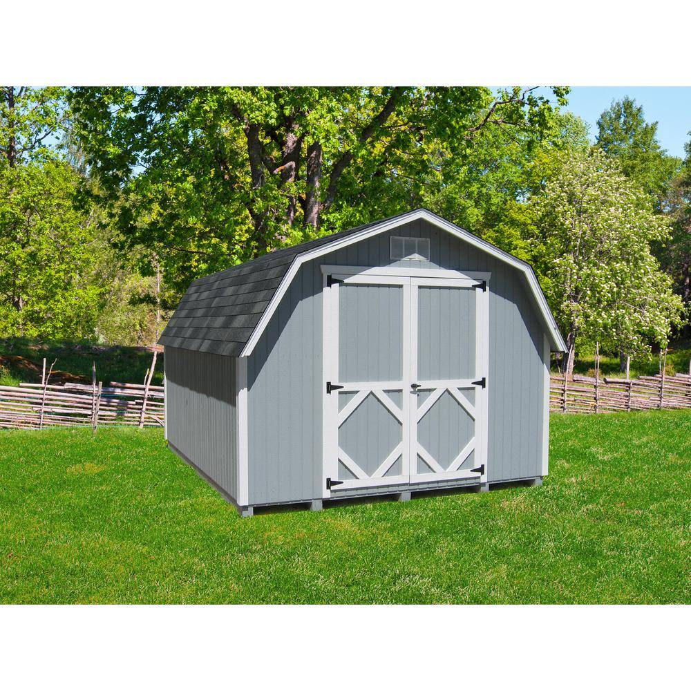 LITTLE COTTAGE CO. Classic Gambrel 10 ft. W x 10 ft. D Wood Shed Precut Kit with 4 ft. Sidewalls without Floor (100 sq. ft.)