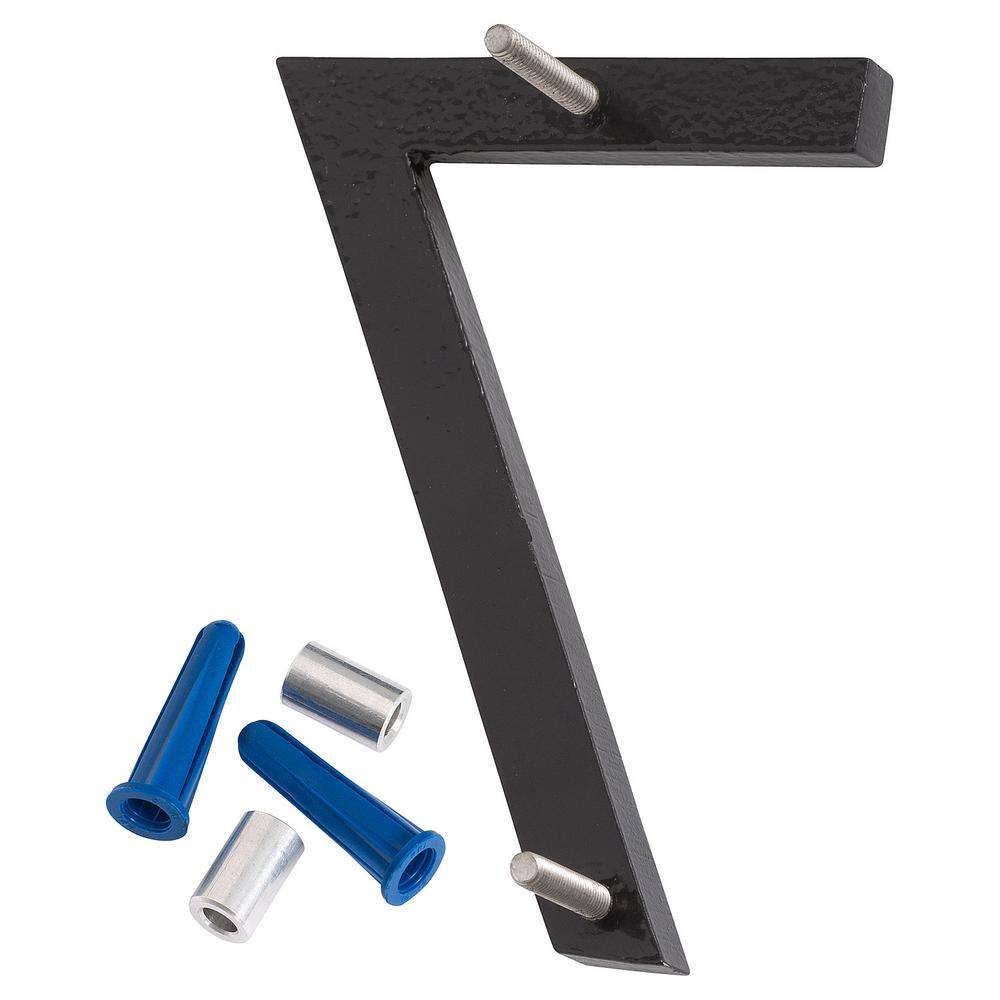 Montague Metal Products 4 in. Black Aluminum Floating or Flat Modern House Number 7