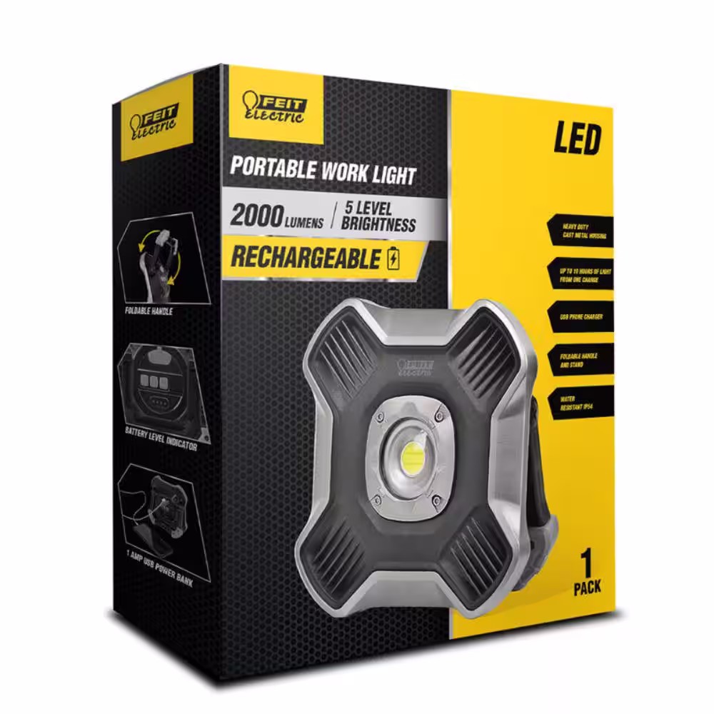 Feit Electric 2000 Lumens LED Corded Stand (H or Scissor) Work Light