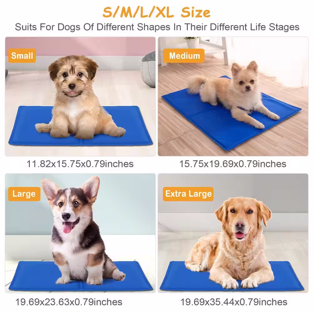 None Large Blue Pet Dog Cooling Bed