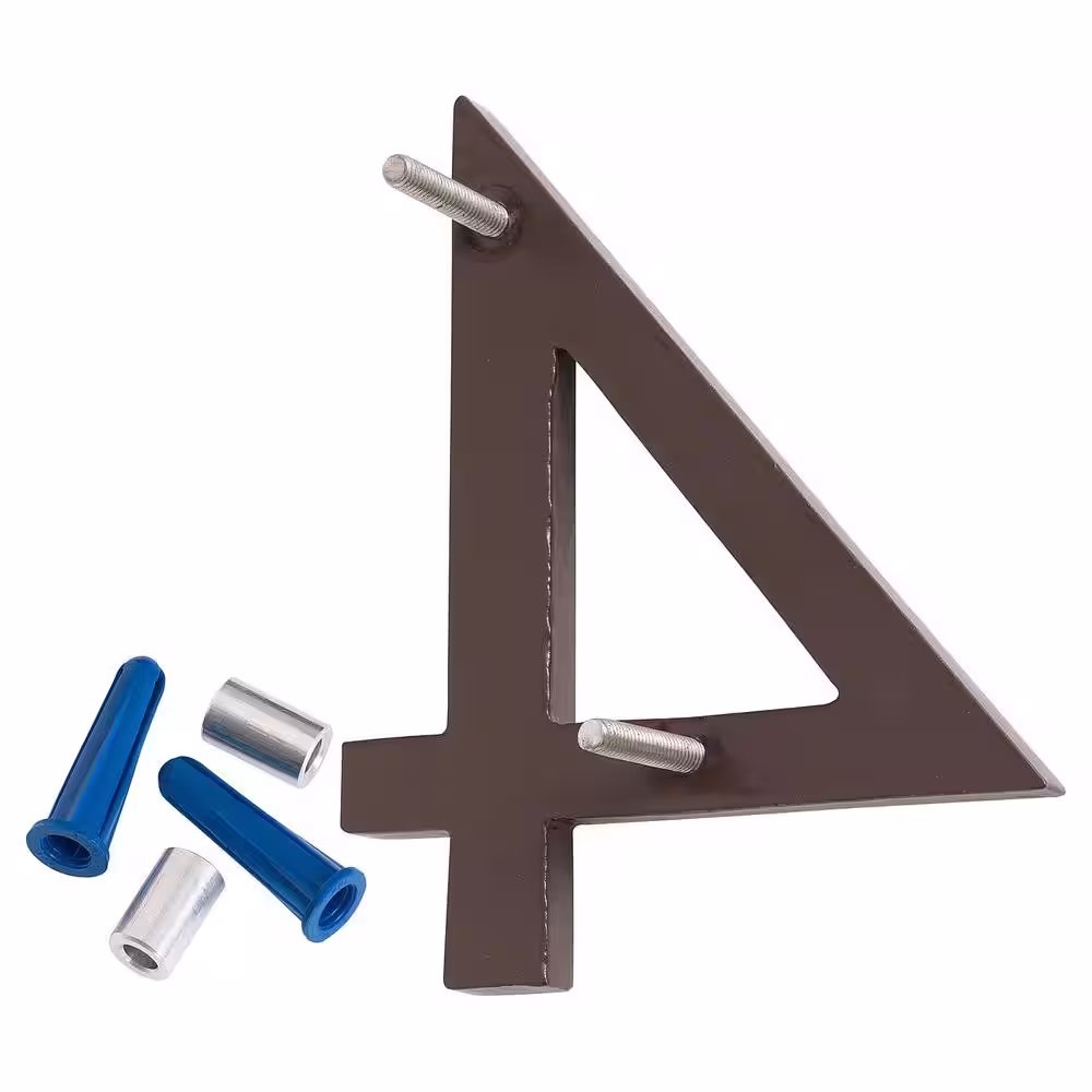 Montague Metal Products 4 in. Roman Bronze Aluminum Floating or Flat Modern House Number 4