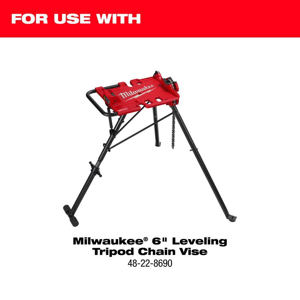 Milwaukee 6 in. Stainless Steel Pipe Jaw Leveling Tripod Chain Vise