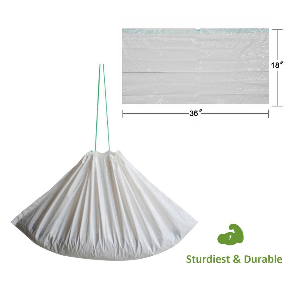 Hyper 36 in. x 18 in. Extra Heavy-Duty Jumbo Size Cat Pan Liners with Green Drawstring Tear Resistant (10 Liners Box)