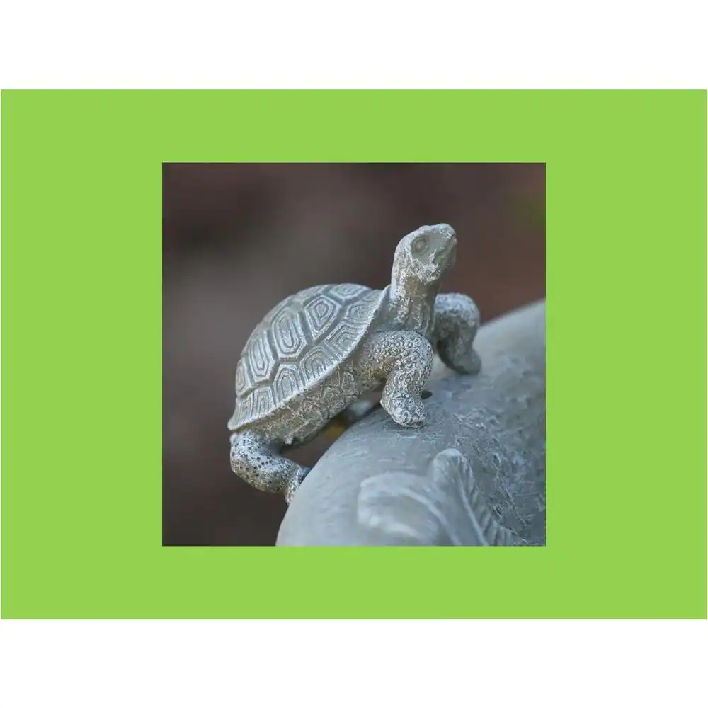 Smart Solar Country Gardens Gray Weathered Stone Solar Birdbath Fountain