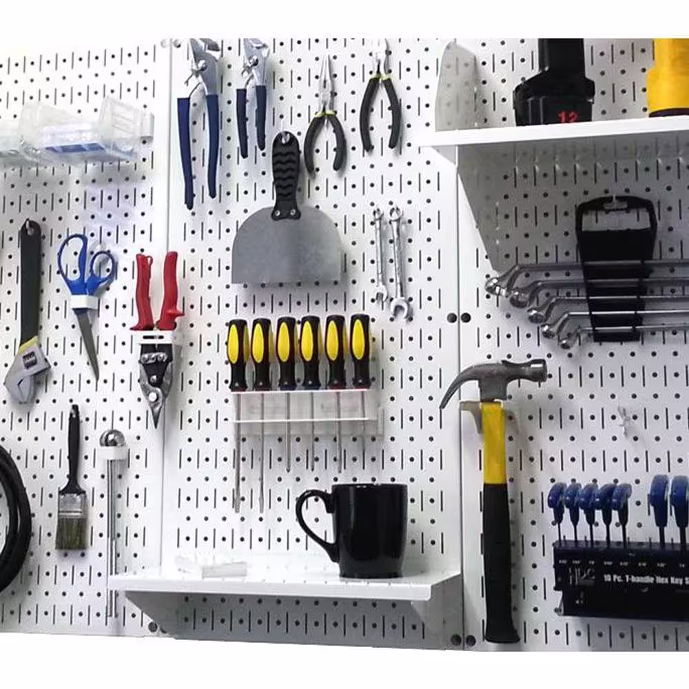 Wall Control 32 in. x 32 in. Overall Size White Metal Pegboard Pack with Two 32 in. x 16 in. Pegboards