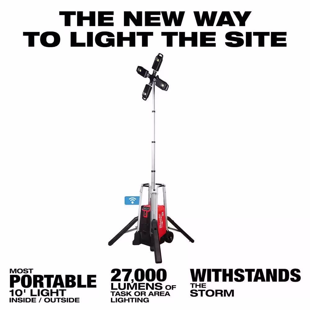 Milwaukee MX FUEL ROCKET Tower Light/Charger w/M18 FUEL Lithium-Ion Brushless Cordless SAWZALL Reciprocating Saw Kit