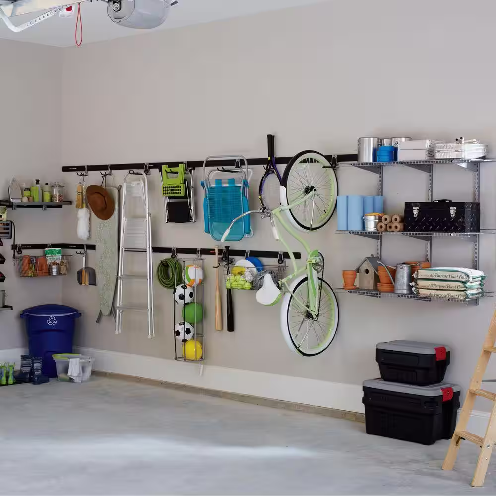 Rubbermaid FastTrack Garage Storage Hang Rail and Hooks Bundle (25-piece)