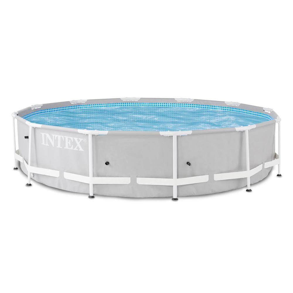 INTEX 12 ft. x 30 in. Round Above Ground Metal Frame Pool and 1000 GPH Above Ground Pool Pump, 1718 Gallons Capacity