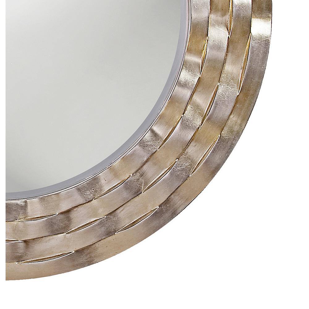 Marley Forrest Large Round Champagne Silver Beveled Glass Classic Mirror (46 in. H x 46 in. W)