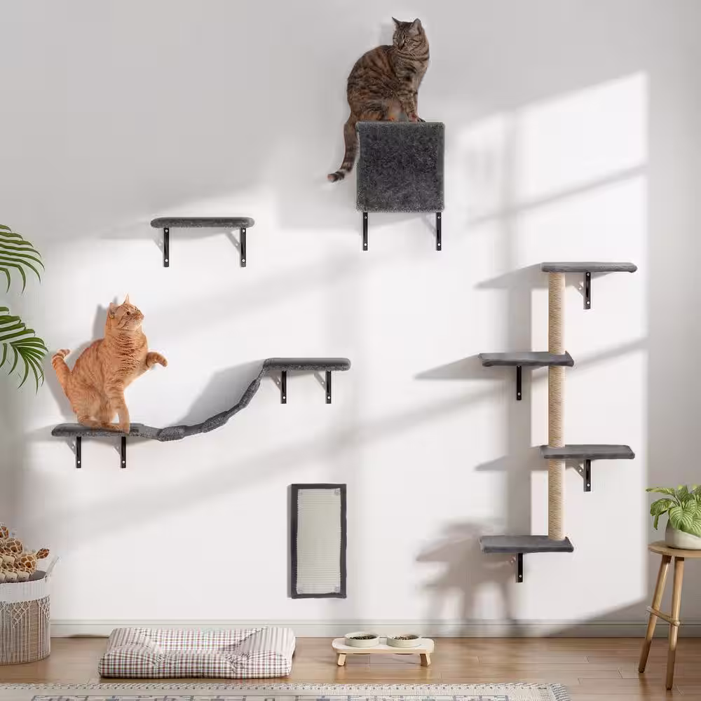 COZIWOW 5-Piece Wall Mounted Cat Tree Shelves