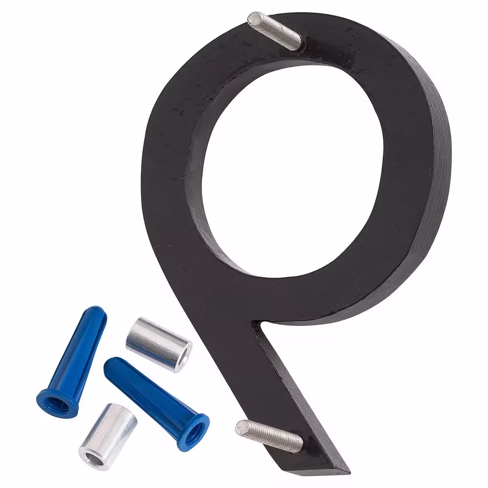 Montague Metal Products 4 in. Black Aluminum Floating or Flat Modern House Number 9