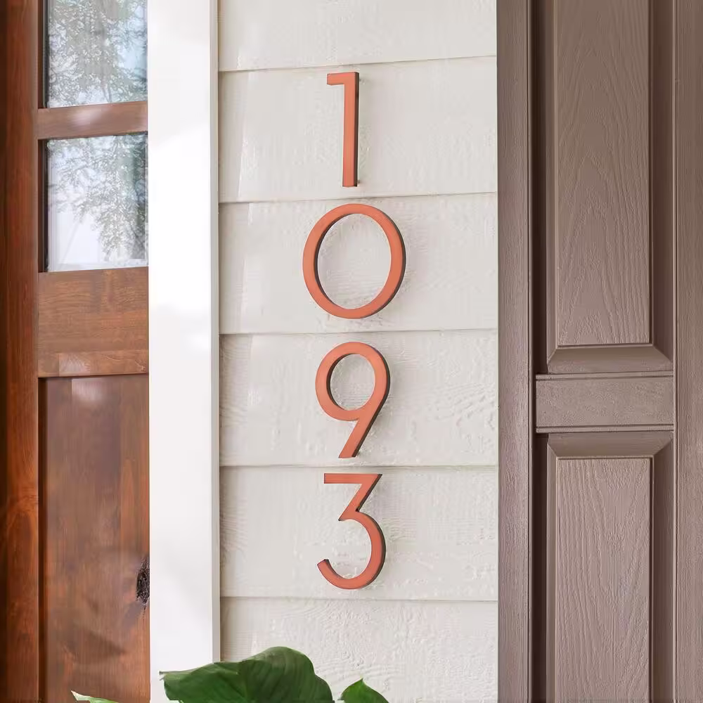 Everbilt 8 in. Antique Copper Aluminum Floating or Flat Modern House Number 1