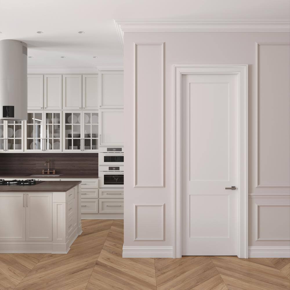 None 32 in. x 96 in. Right-Handed Solid Core Primed White Composite Single Prehung Interior Door Oil Rubbed Bronze Hinges