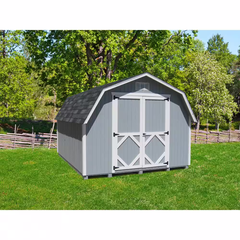 LITTLE COTTAGE CO. Classic Gambrel 12 ft. W x 18 ft. D Wood Shed Precut Kit with 4 ft. Sidewalls without Floor (216 sq. ft.)