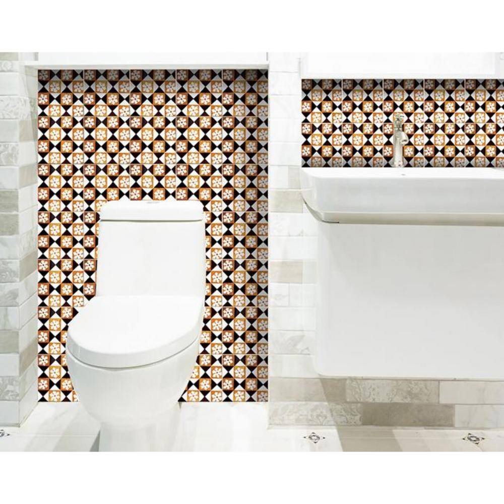HomeRoots Amelia White 7 in. x 7 in. Vinyl Peel and Stick Tile (8.17 sq. ft./Pack)