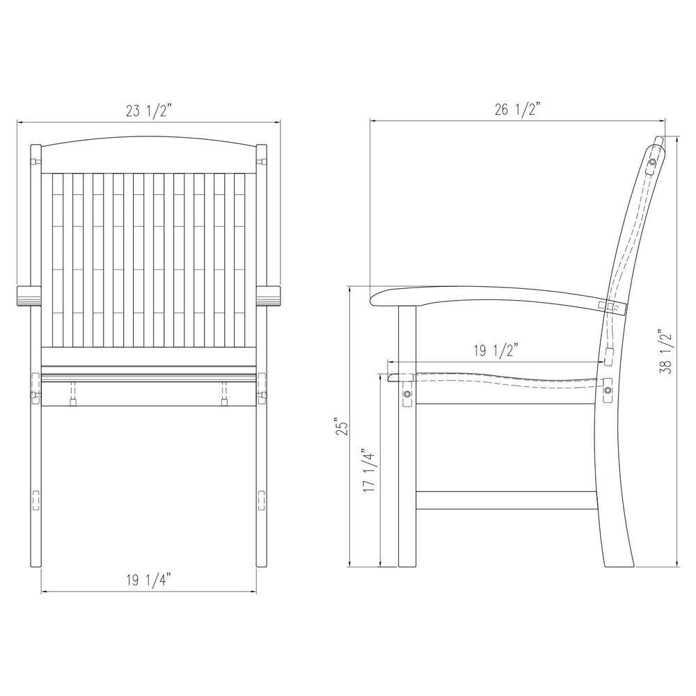 Cambridge Casual Caterina 6-Piece Teak Wood Outdoor Dining Set