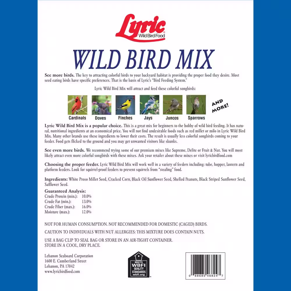 Lyric 20 lbs. Wild Bird Mix Bird Seed for Outside Feeders