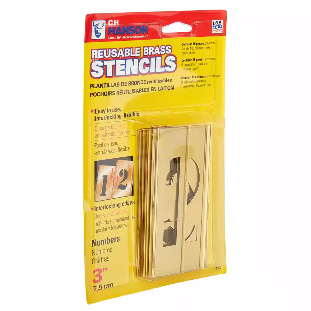 C.H. Hanson 3 in. Stencil Number Set
