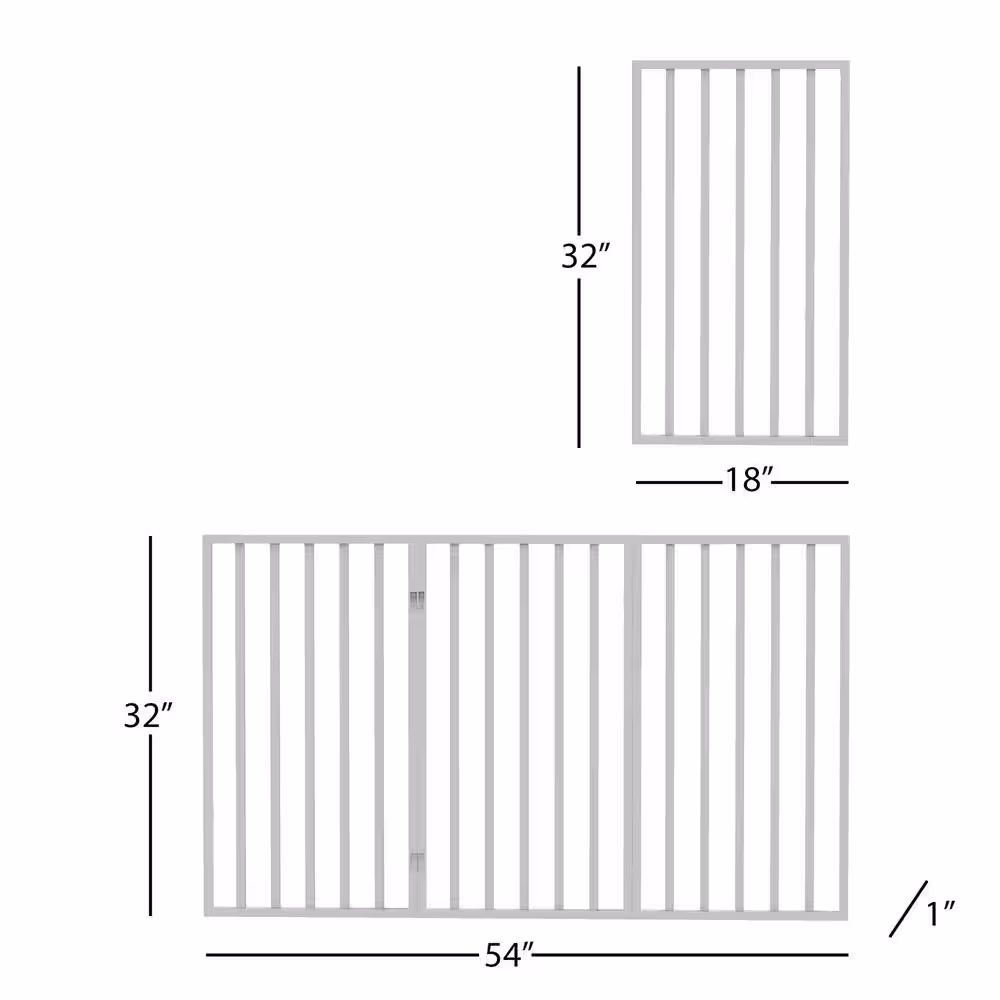 Petmaker 54 in. x 32 in. Wooden Freestanding White Pet Gate