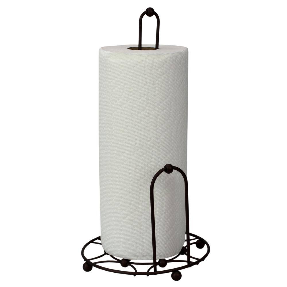 None Arbor Collection Paper Towel Holder with Oil-Rubbed Bronze Side Dispensing Tear Bar