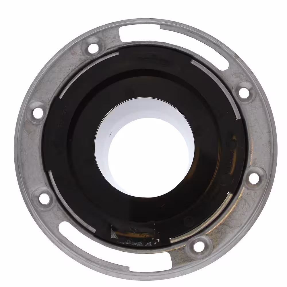 JONES STEPHENS 7 in. O.D. Plumbfit ABS Closet (Toilet) Flange w/Stainless Steel Ring & 4 in. Shank, Fits Inside 3 in. Sch. 40 DWV Pipe