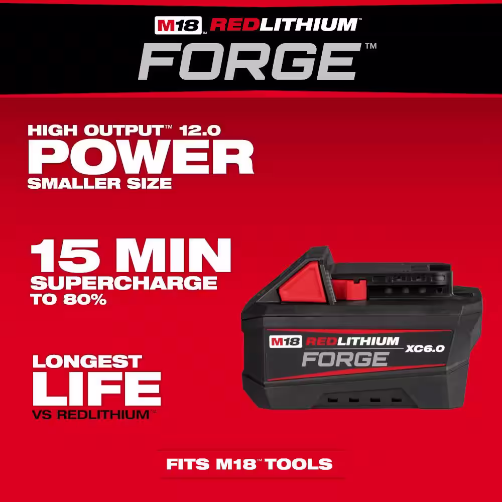 Milwaukee M18 18-Volt Lithium-Ion HIGH OUTPUT Starter Kit with REDLITHIUM FORGE 6.0Ah Battery and Rapid Charger (2-Pack)