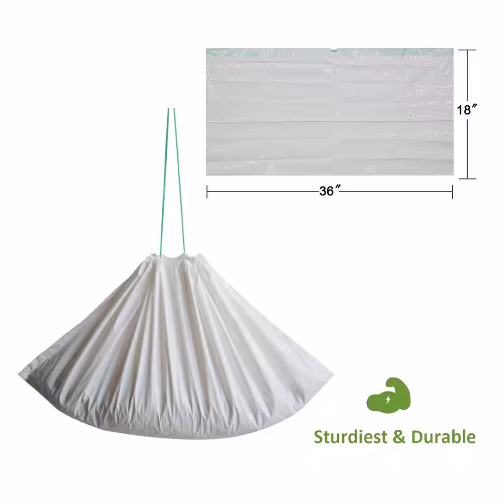 Hyper 36 in. x 18 in. Extra Heavy-Duty Jumbo Size Cat Pan Liners with Green Drawstring Tear Resistant (20 Liners Box)