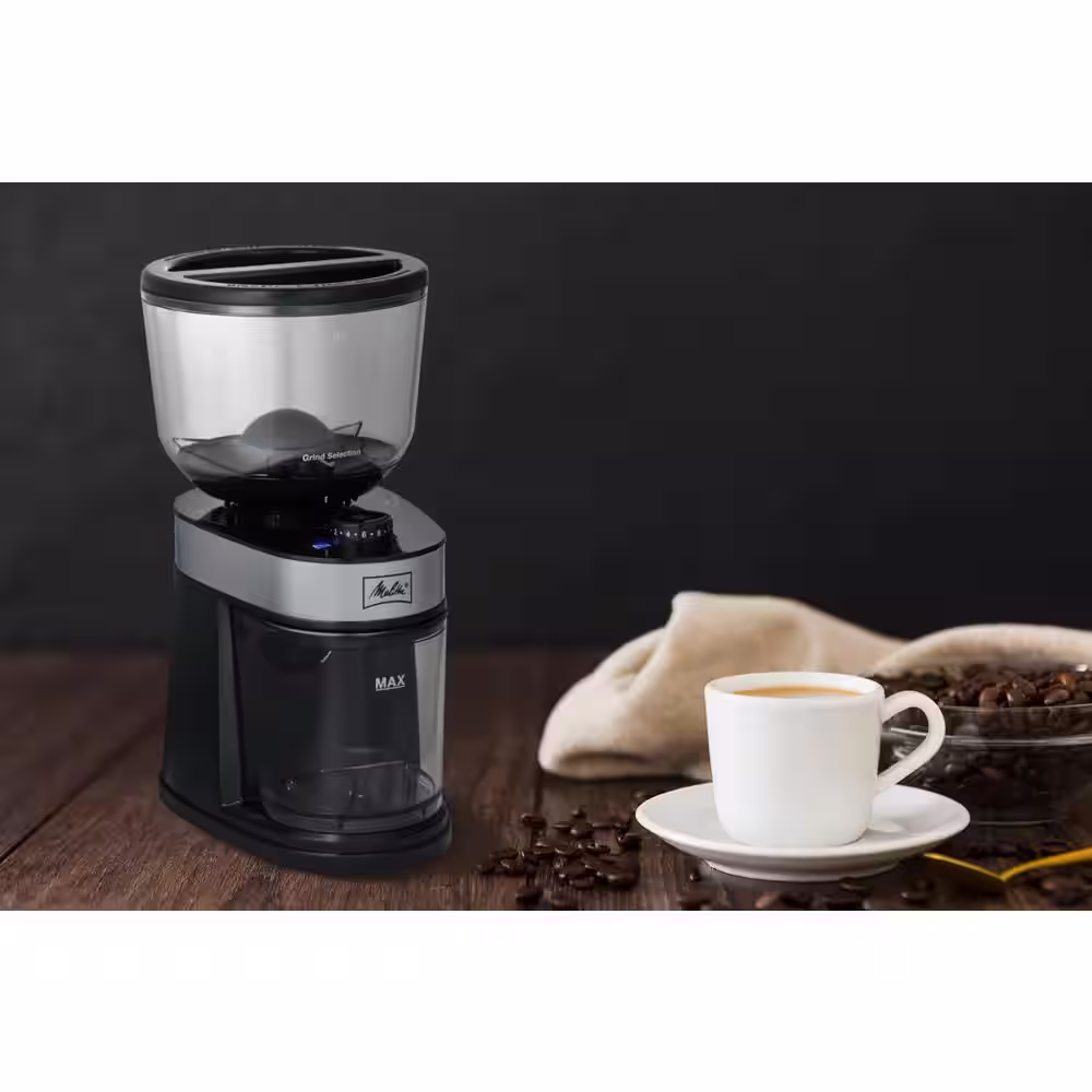 Melitta 8 oz. Capacity in Black Molino Coffee Grinder/Burr Mill