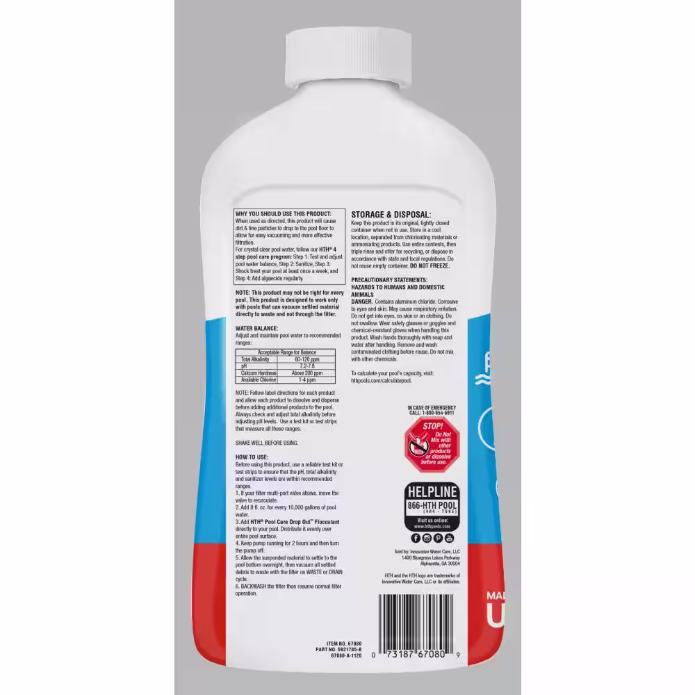 HTH 1 Qt. Drop Out Flocculant Pool Balancer
