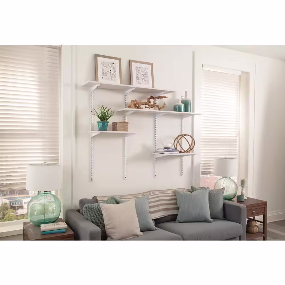 Rubbermaid 9 in. White Twin Track Bracket for Wood Shelving