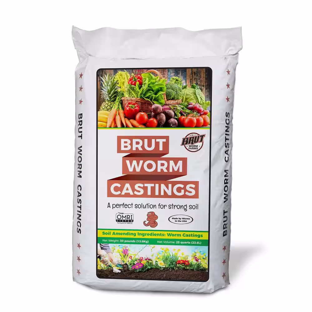 None Organic Worm Castings Soil Builder, 30 Pound Bag (2-Pack)