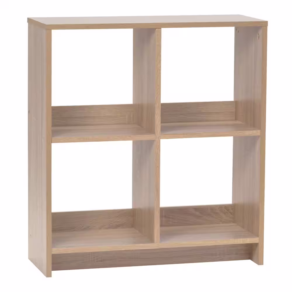 IRIS 29.8 in. H x 27 in. W x 10 in. D Ash Brown Heavy-Duty Decorative 4 Cube Organizer