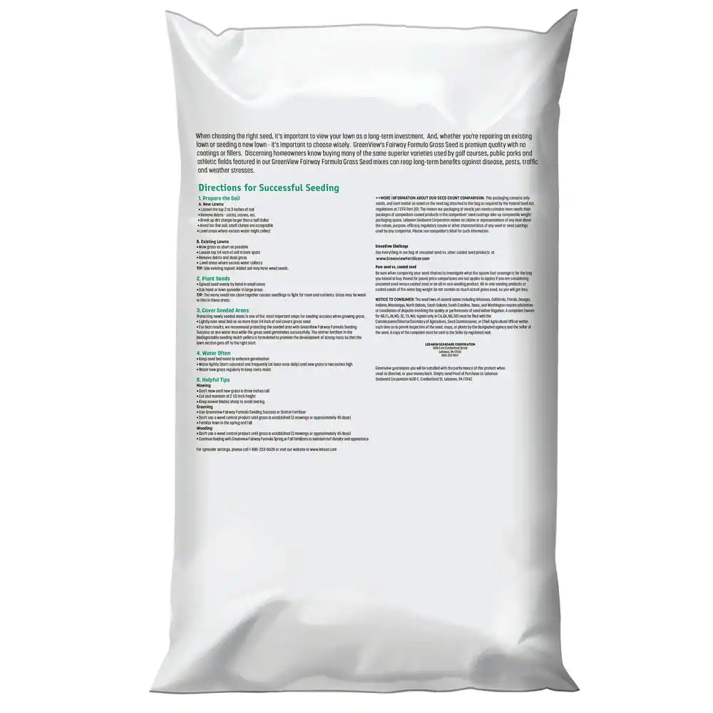 GreenView 20 lbs. Fairway Formula Grass Seed Turf Type Tall Fescue Sun and Shade Blend